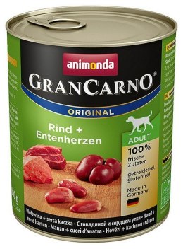 Animonda GranCarno Original Adult Rind Entenherzen Wołowina + Serca kacze puszka 800g