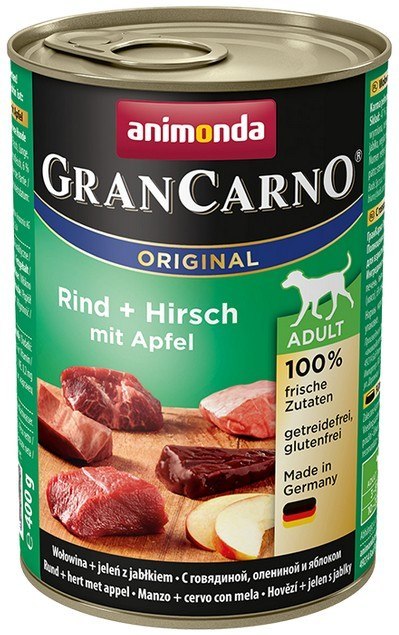 Animonda GranCarno Original Adult Rind Hirsch Apfel Wołowina, Jeleń + Jabłko puszka 400g Animonda GranCarno Original Adult Rind Hirsch Apfel Wołowina, Jeleń + Jabłko puszka 400g