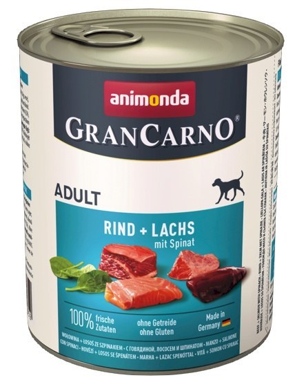 Animonda GranCarno Original Adult Lachs Spinat Łosoś + Szpinak puszka 800g