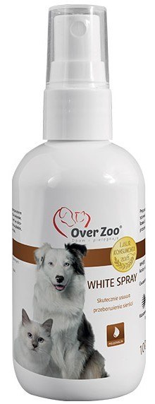 Over Zoo White Spray - płyn usuwający zażółcenia sierści 100ml