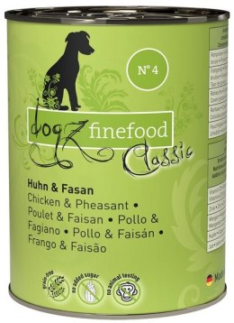 Dogz Finefood Classic N.04 Kurczak i bażant puszka 400g