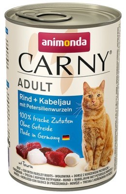 Animonda Carny Adult Wołowina, Dorsz + Korzeń pietruszki puszka 400g