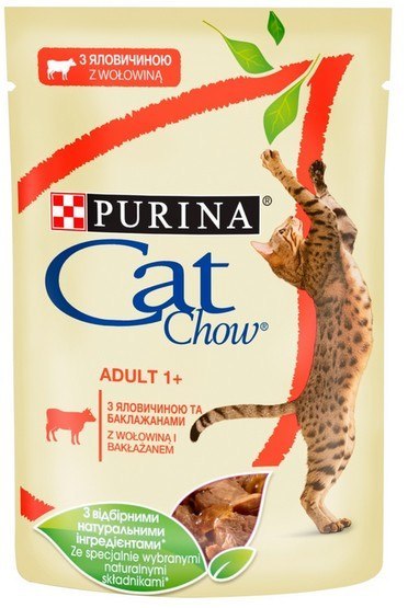 Purina Cat Chow Wołowina i bakłażan saszetka 85g Purina Cat Chow Wołowina i bakłażan saszetka 85g