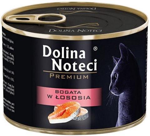 Dolina Noteci Premium Kot Bogata w łososia puszka 185g