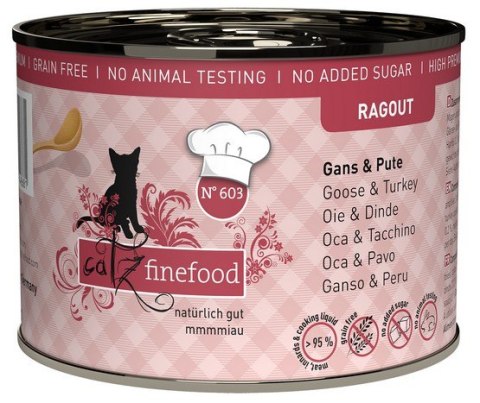 Catz Finefood Ragout N.603 Gęś i Indyk puszka 190g