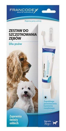 Francodex Zestaw do szczotkowania zębów pasta + szczoteczka [FR179122]