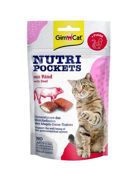 GIMCAT NUTRI POCKETS BEEF & FIBER 60g