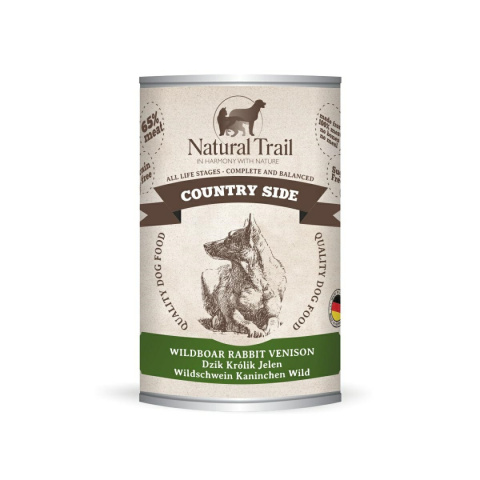 NATURAL TRAIL COUNTRY WILDBOAR, RABBIT, VENISON puszka 400g