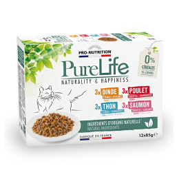 PNF PURE LIFE KOT sasz.12x85g mix DINDE,THON, SAUMON, POULET