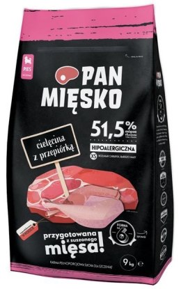 Pan Mięsko Karma sucha dla szczeniąt - cielęcina i przepiórka chrupki XS 9kg