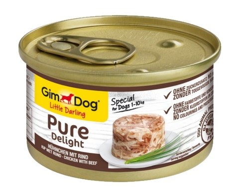 GIMDOG PURE Delight KURA WOŁOWINA puszka 85g