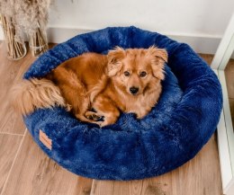 MIMIKO Pets Legowisko Shaggy okrągłe XL 75cm chabrowe