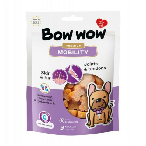 BOW WOW 823 PREMIUM MOBILITY GLUCOSAMINE & CHONDROITIN & HYALURONIC ACID przysmak 60g