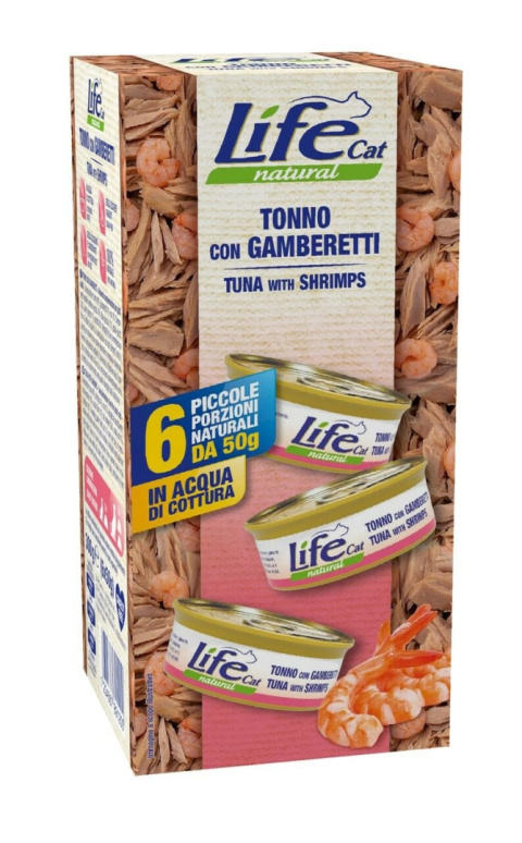 LIFE CAT MULTIBOX TUNA+SHRIMPS puszki 6 x 50g