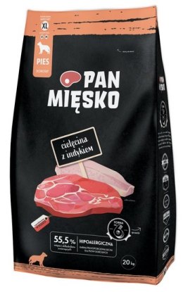 Pan Mięsko Karma sucha dla psa - cielęcina i indyk chrupki XL 20kg