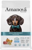 Amanova Dog Adult Mini Exigent Iberian Pork - wieprzowina 800g