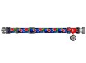 Collar WauDog Nylon Obroża nylonowa z QR-paszportem, plastikowy fastex, wzór FIGA, M 20mm/28-40cm