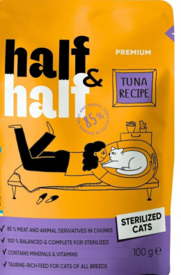 HALF&HALF KOT STERILIZED TUŃCZYK W SOSIE saszetka 100g