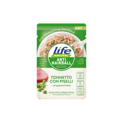 LIFE CAT ANTY-HAIRBALL TUNA + GREEN PEAS saszetka 70g