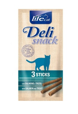 LIFE CAT DELI SNACK 3 STICKS SALMON / TROUT (3szt x 5g )